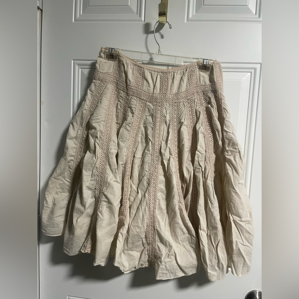 Go Fish Clothing size S 100% Cotton Cream Women's Skirt